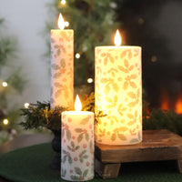 Holly LED Glitter Candle