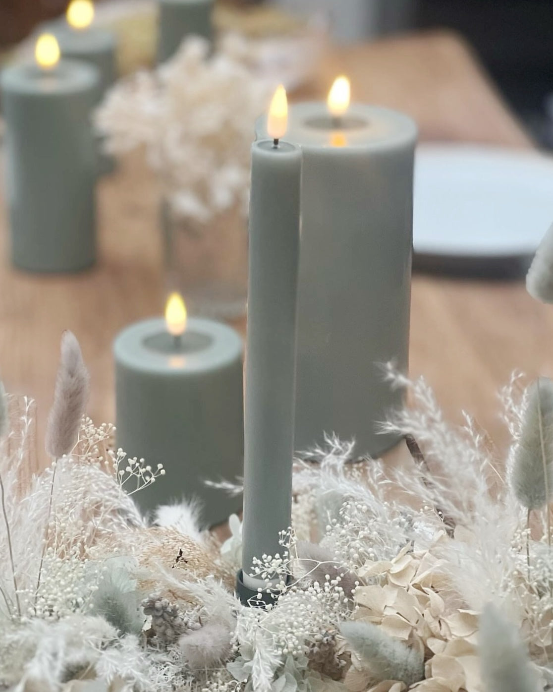 Deluxe Home Sage Green LED Candles