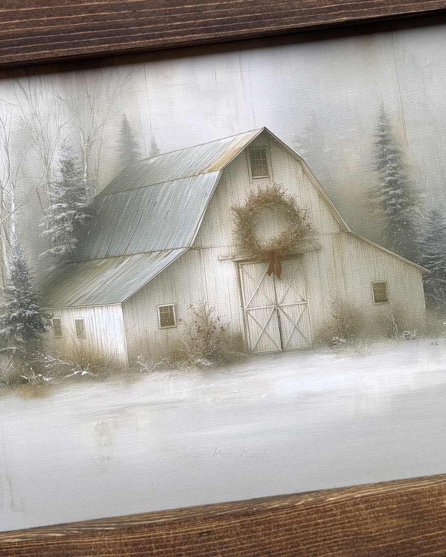 The Winter Barn Canvas Print