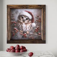 Holly Owl Canvas Print