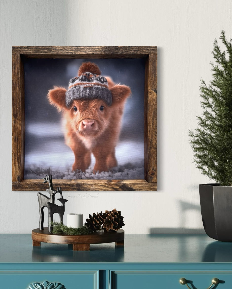 Cozy Little Calf Canvas Print