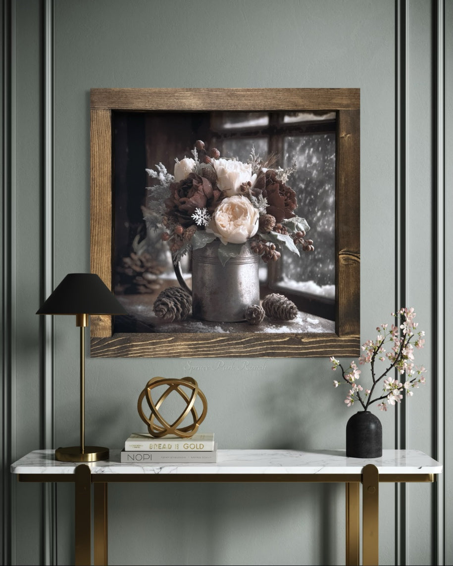 Snowlit Window Canvas Print