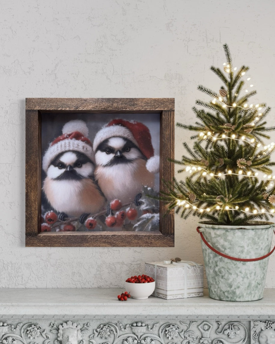 Perched for Christmas Canvas Print