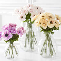 Etched Tear Drop Clear Glass Vase