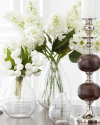 Etched Tear Drop Clear Glass Vase