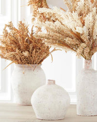 Distressed White Ceramic Vase