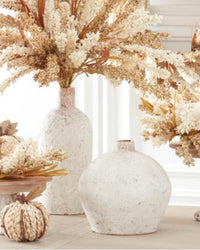 Distressed White Ceramic Vase