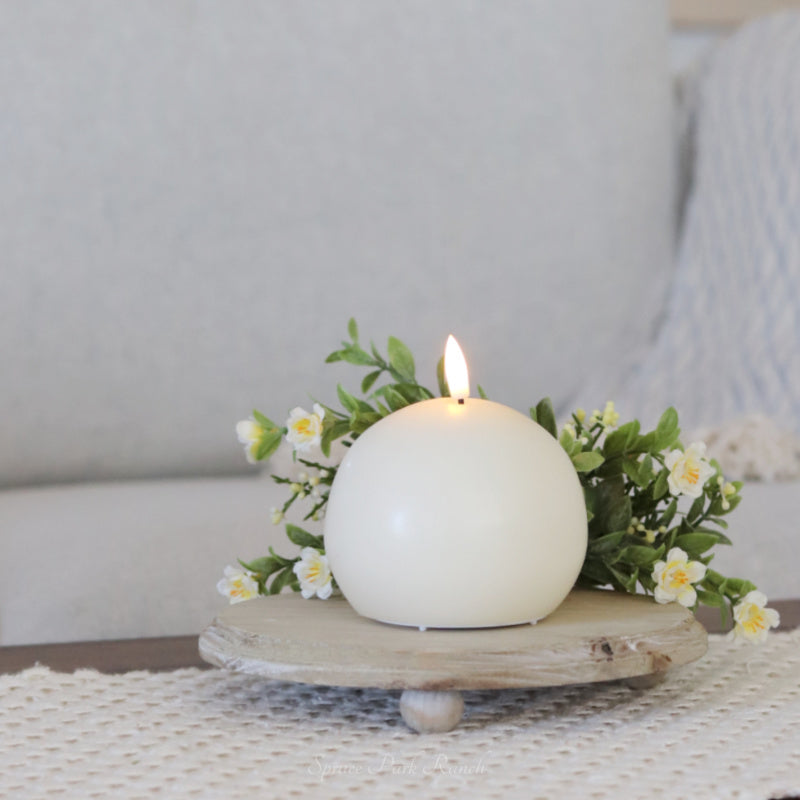 Luxlite Ivory Sand Ball LED Candle