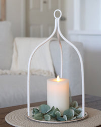 Metal White Open Lantern