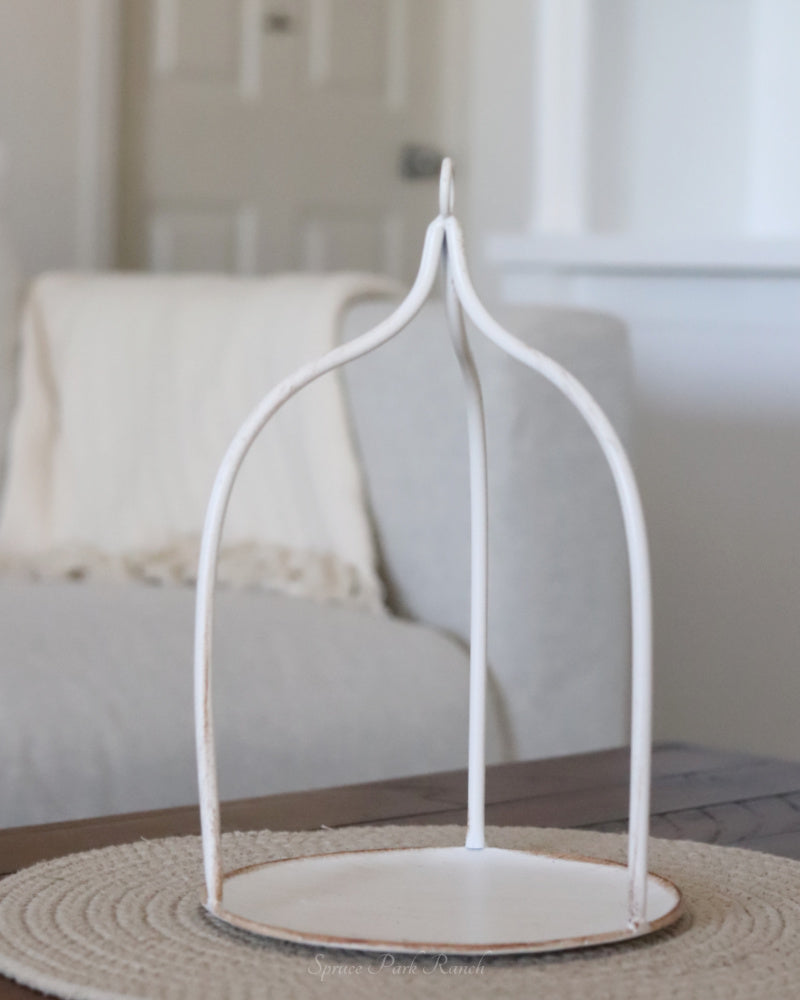 Metal White Open Lantern