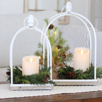 White Diagonal Framed Open Lantern