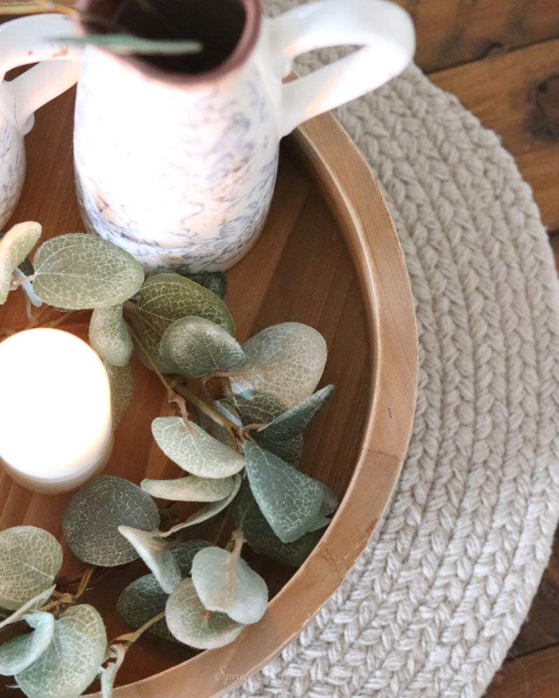 Lazy Susan Wood Tray Natural