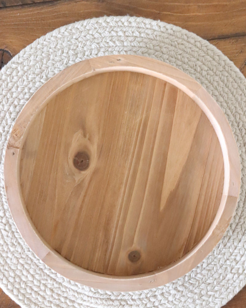Lazy Susan Wood Tray Natural