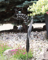Leaf Garden Stake With Bell