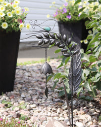 Leaf Garden Stake With Bell