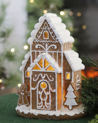 Light Up Resin Gingerbread House