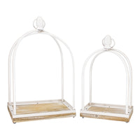 White Diagonal Framed Open Lantern