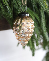 Mercury Glass Acorn Ornament Gold