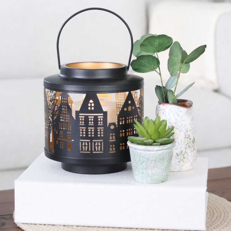 Decorative Iron House Silhouette Lantern