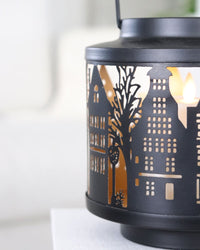 Decorative Iron House Silhouette Lantern