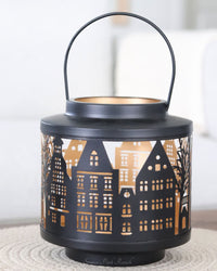 Decorative Iron House Silhouette Lantern