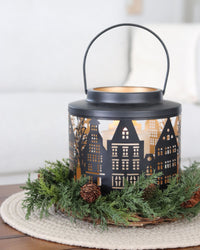 Decorative Iron House Silhouette Lantern