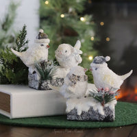 Motion Sensor Resin Winter Birds with Sound
