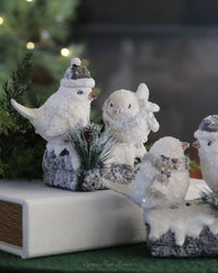Motion Sensor Resin Winter Birds with Sound
