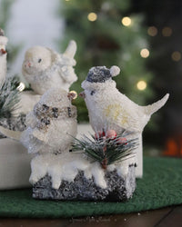 Motion Sensor Resin Winter Birds with Sound