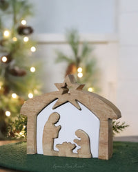 Mango Wood Enamel Layered Nativity