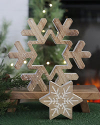 Nesting Wood Glitter Snowflake