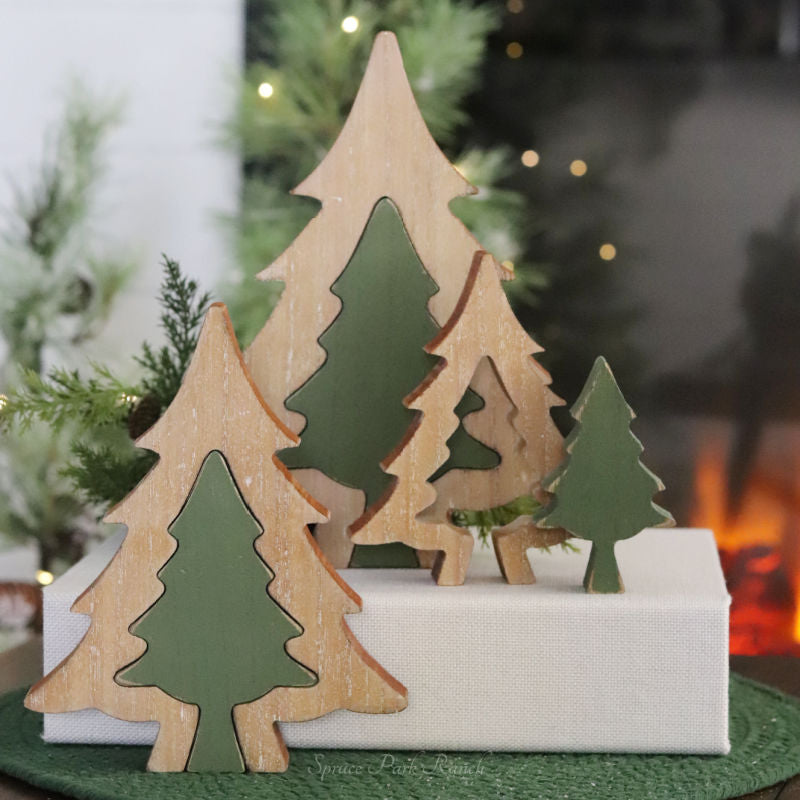 Nesting Wood Tree Decor