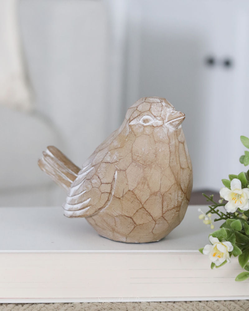 Carved Neutral Bird Figurine