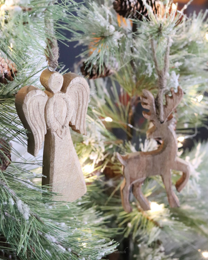 Mango Wood Holiday Ornaments