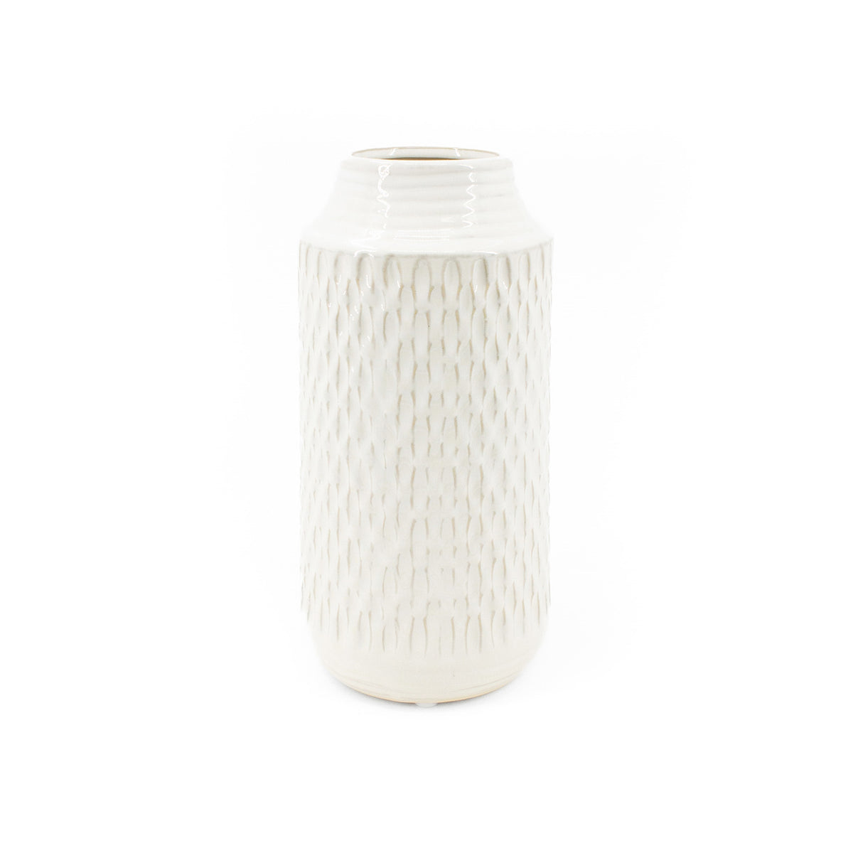 White Embossed Porcelain Vase