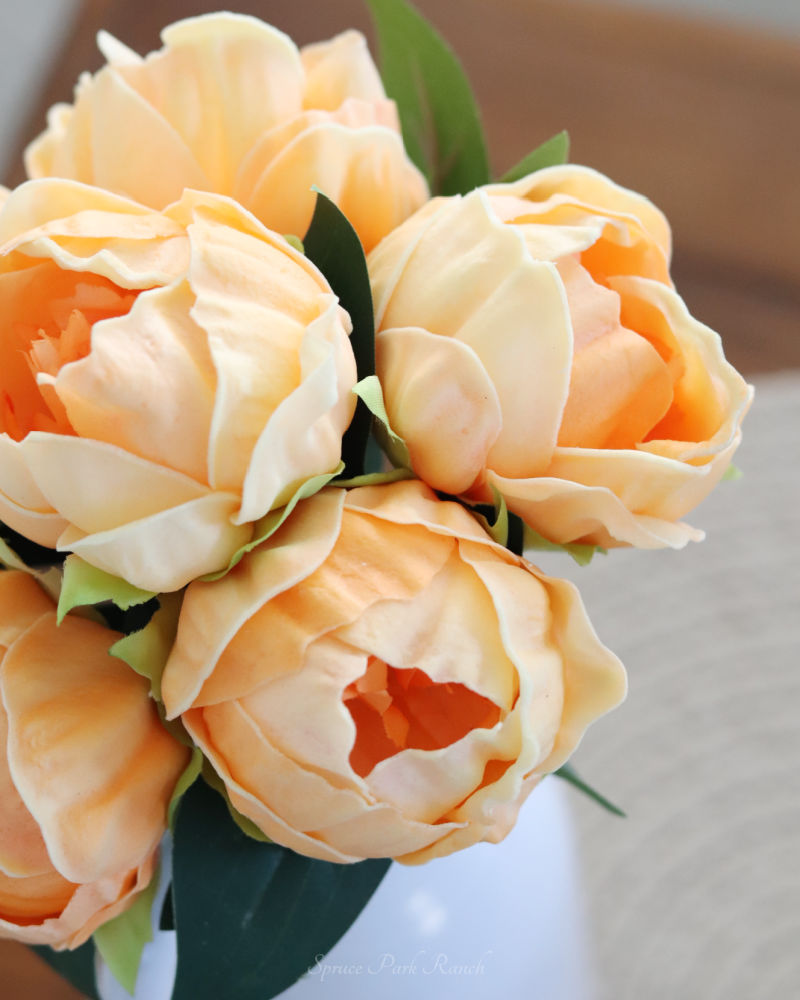 Peony Bundle Peach Real Touch 12"