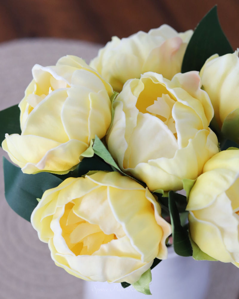 Peony Bundle Yellow Real Touch 12"