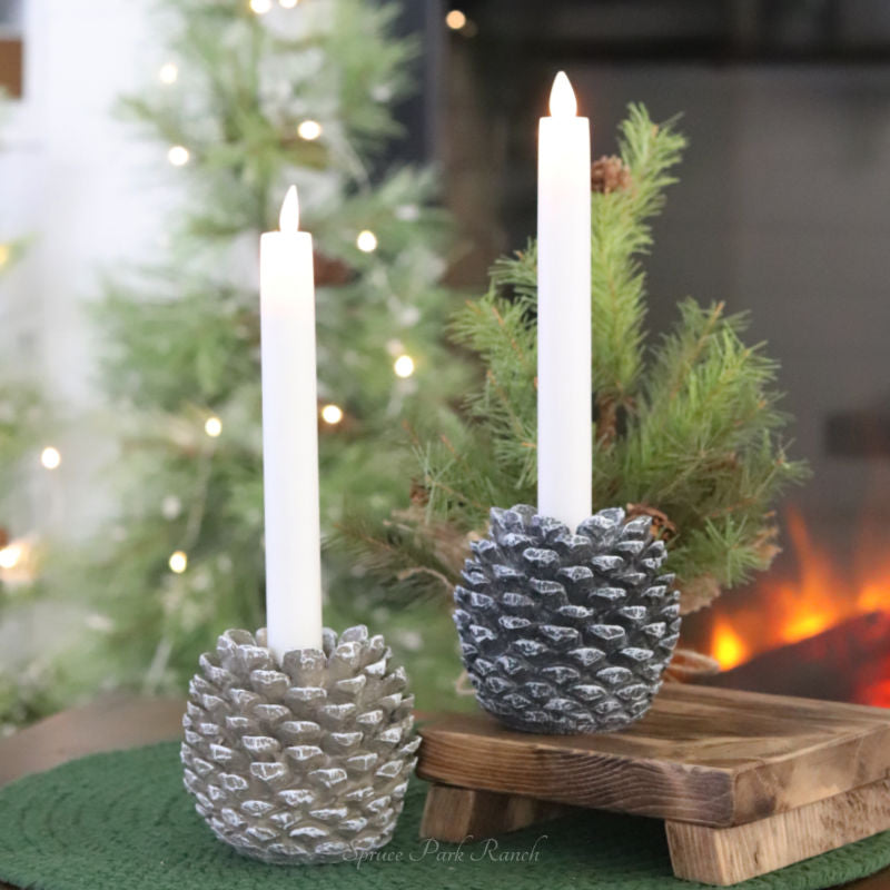 Pinecone Taper Candle Holder Large