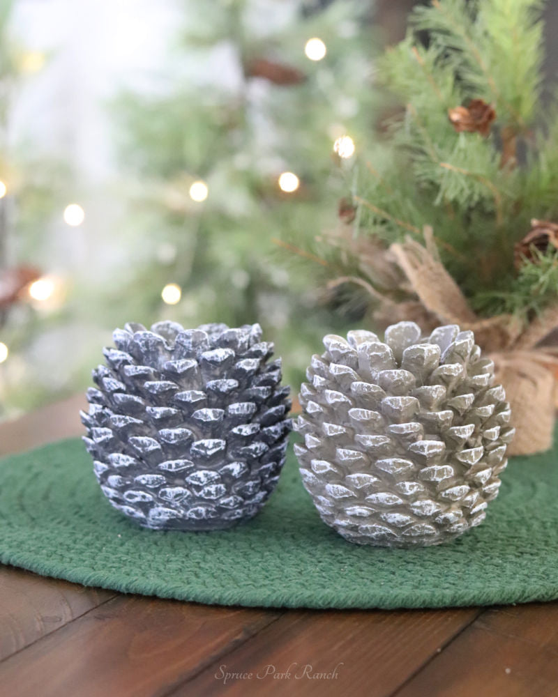 Pinecone Taper Candle Holder Large