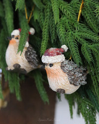 Pinecone Winter Bird Ornament