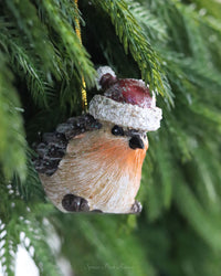 Pinecone Winter Bird Ornament