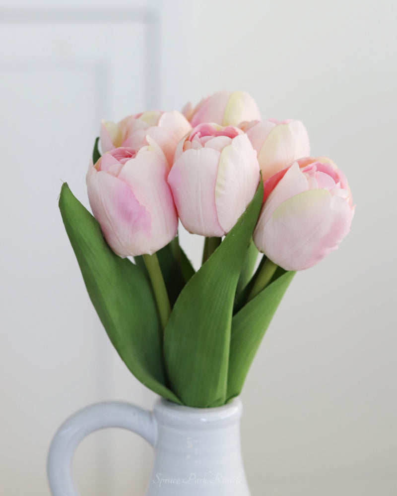 Tulip Pink Large Bloom Real Touch Bundle 13"