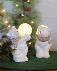 Lighted Terracotta Holiday Polar Bear