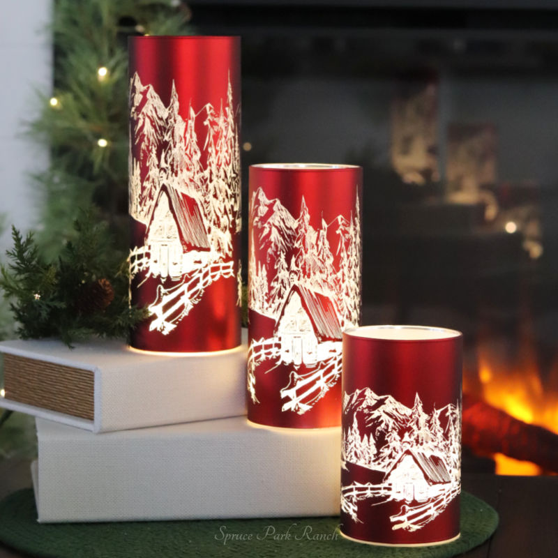 Red Mountain Cottage Holiday Cylinder