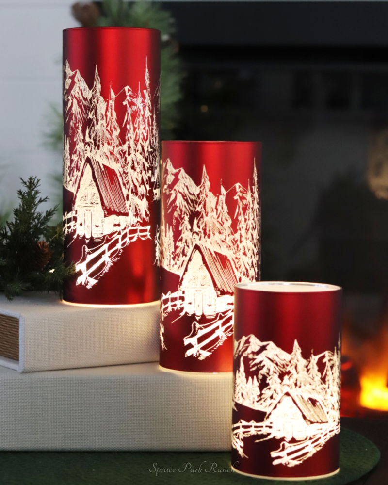 Red Mountain Cottage Holiday Cylinder