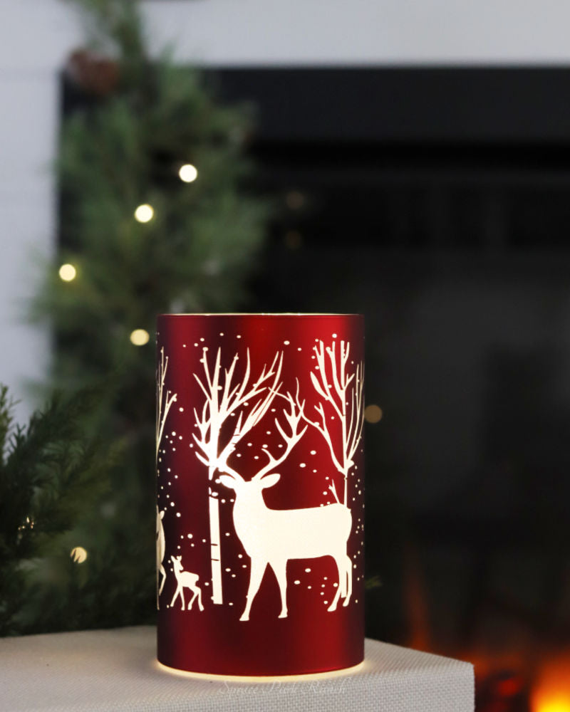 Red Winterscape Holiday Cylinder