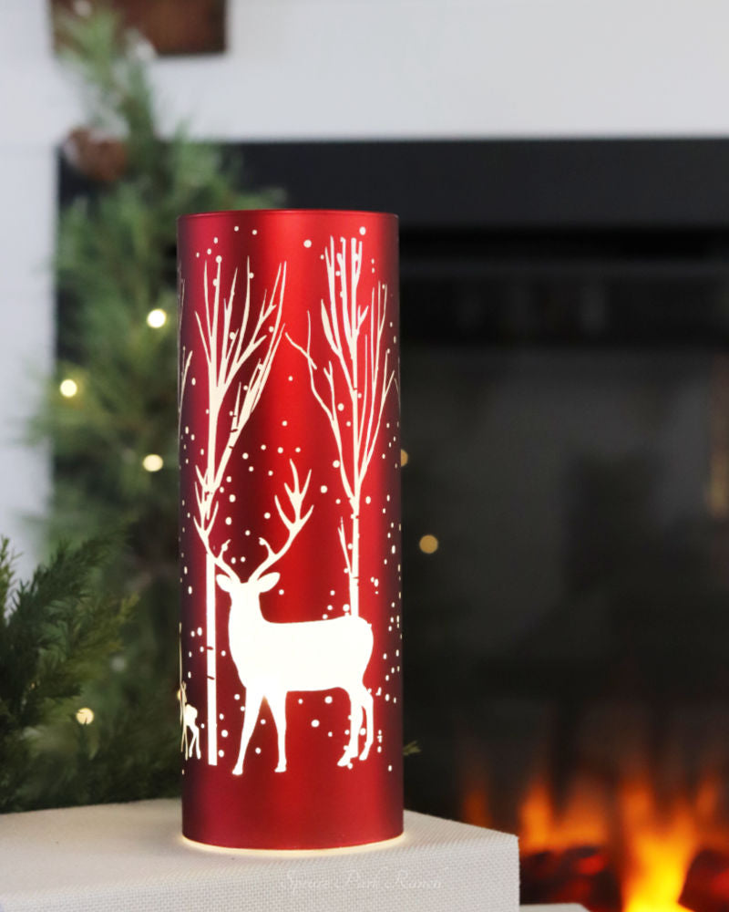 Red Winterscape Holiday Cylinder