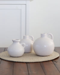 White Stoneware Round Jug