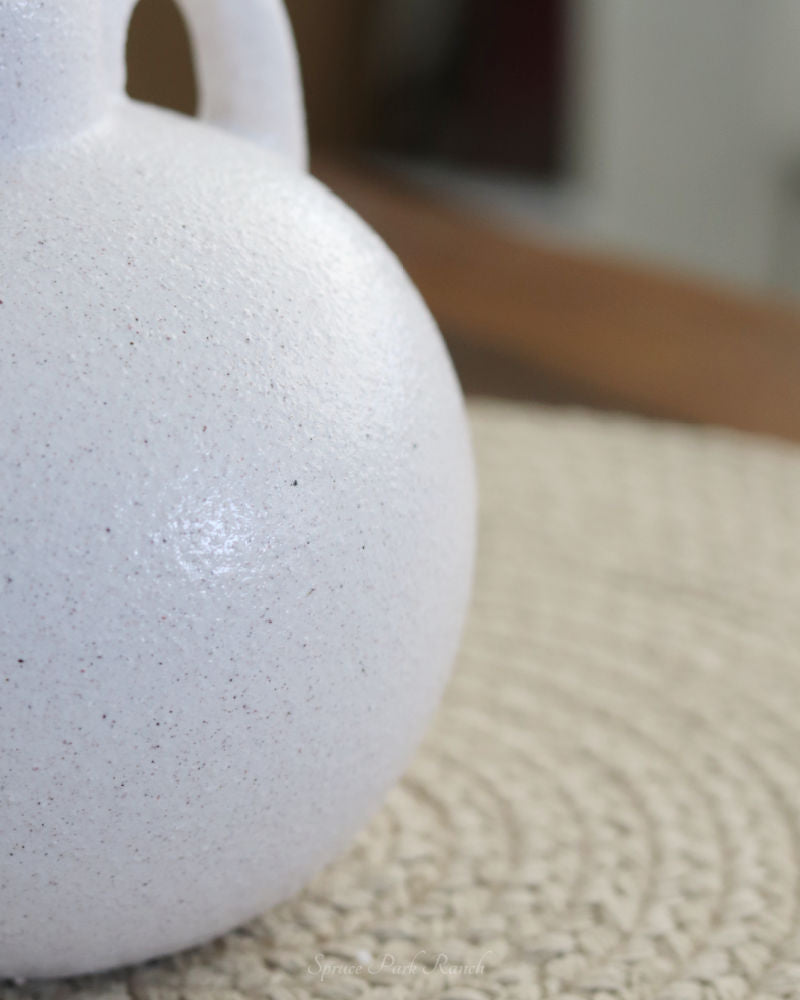 White Stoneware Round Jug