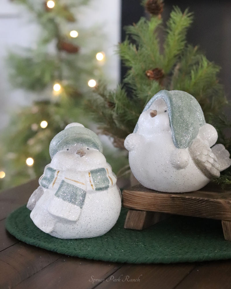 Sage and Silver Chubby Winter Bird